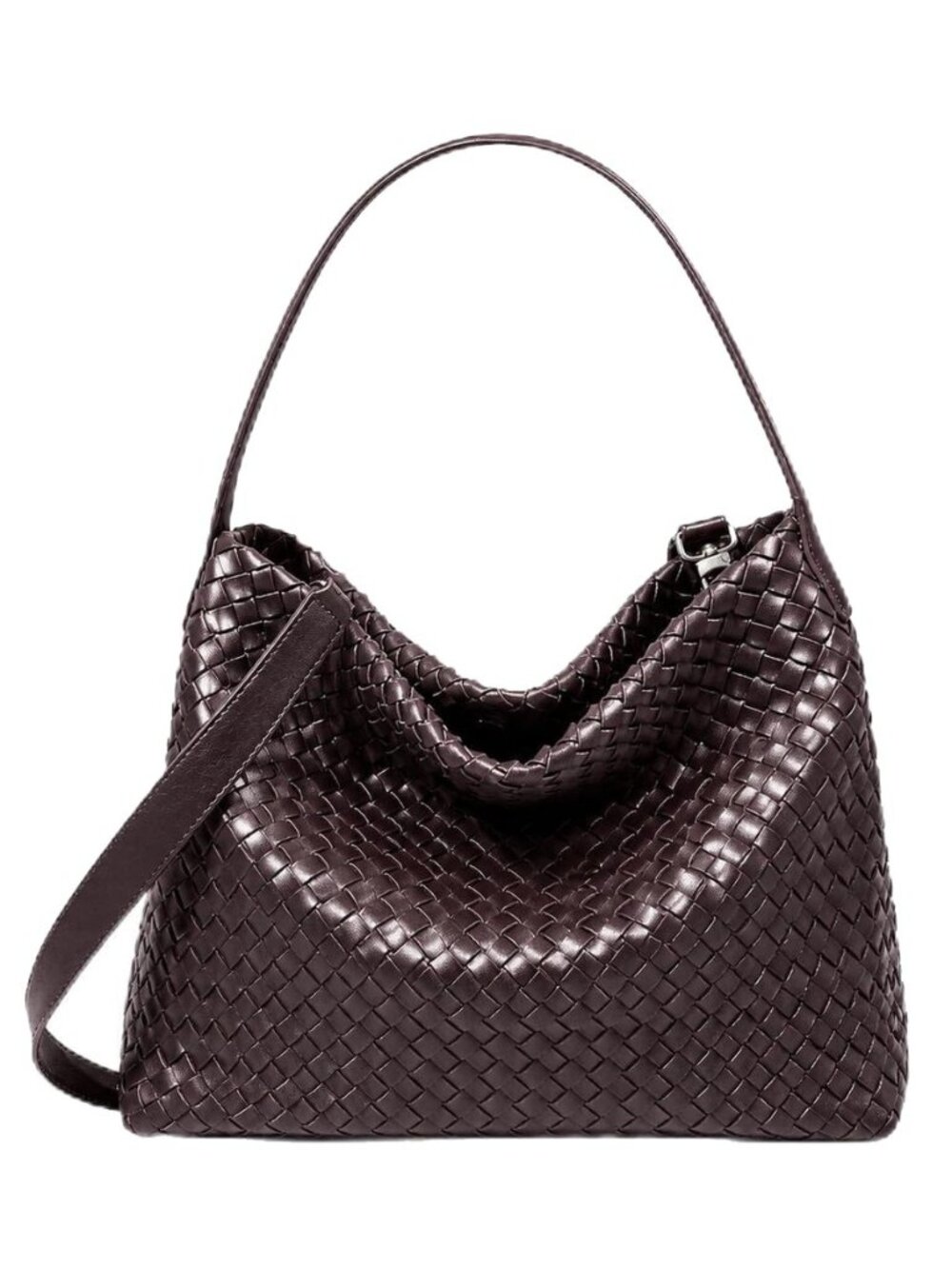 Faux Suede Woven Tote Bag for Women, Large Hobo Shoulder Purse